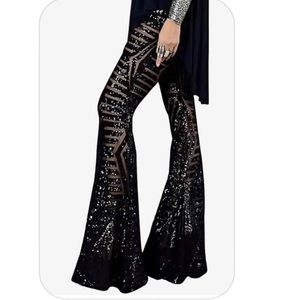 New Sequin bell bottoms. Size L.